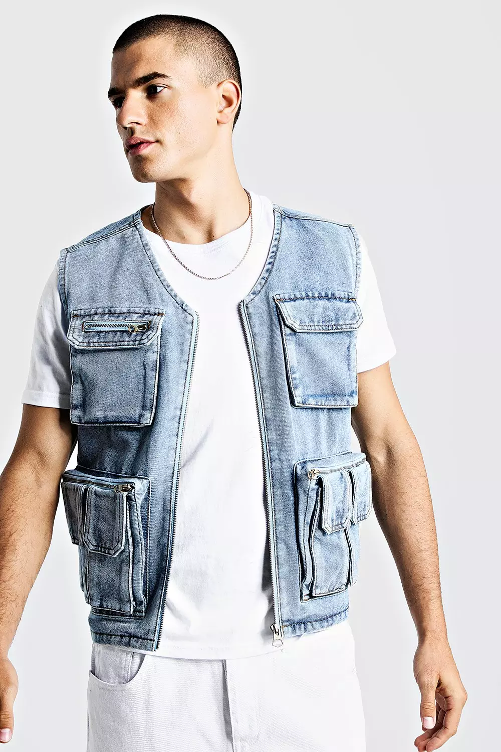 Denim on sale utility vest